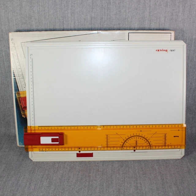 ROTRING RAPID Drawing Technical Board Stop Go Mechanism Locking Ruler Boxed Set
