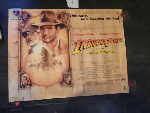 Indiana Jones and The Last Crusade UK Cinema Quad Poster RARE ROLLED Not Folded