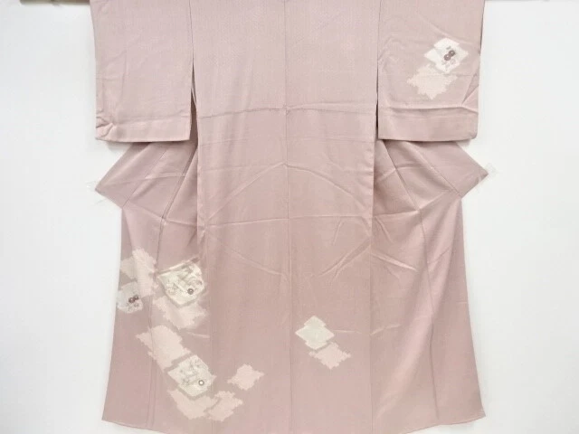 41466# Japanese Kimono / Antique Kimono / Embroidery / Shibori / Kiku & Pine