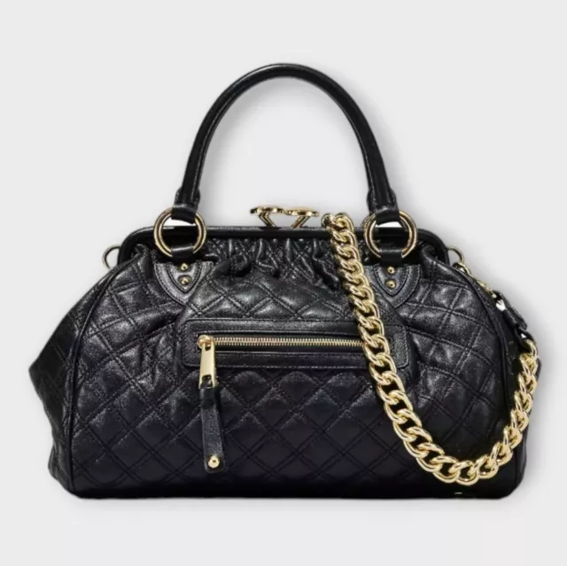 Marc Jacobs Black Quilted Leather Stam Shoulder Bag