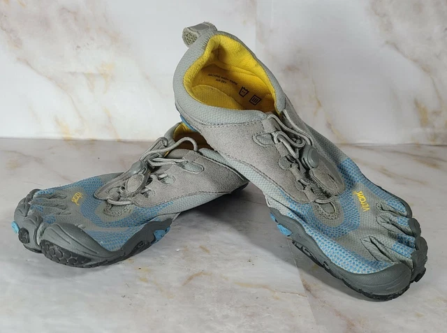 Vibram FiveFingers Womens US 7.5-8 EU 38 Barefoot Shoes Grey Blue Lace Up W356