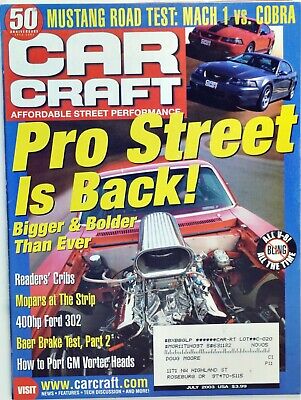 Car Craft Magazine July 2003 '70 Chevy Nova '67 Camaro