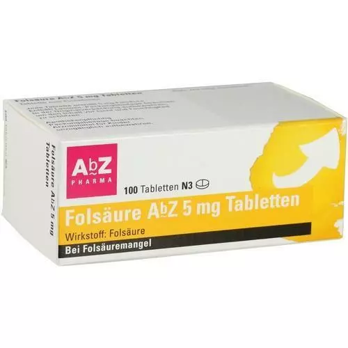 FOLSÄURE ABZ 5 mg Tabletten 100 St PZN 1234562