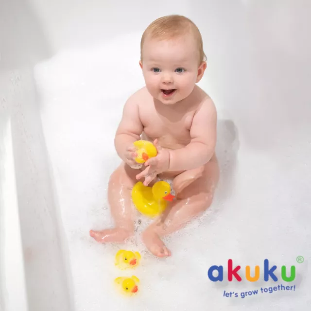 Duck FAMILY Squeaky Bath Toys Akuku Rubber Yellow Ducks Water Play Toddler Fun 2