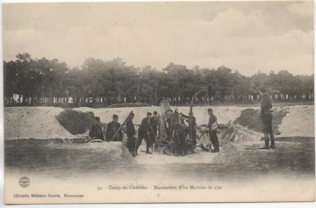 CHALONS SUR MARNE - Marne - CPA 51 - Vie MILITAIRE - le camp - Artillerie Canons
