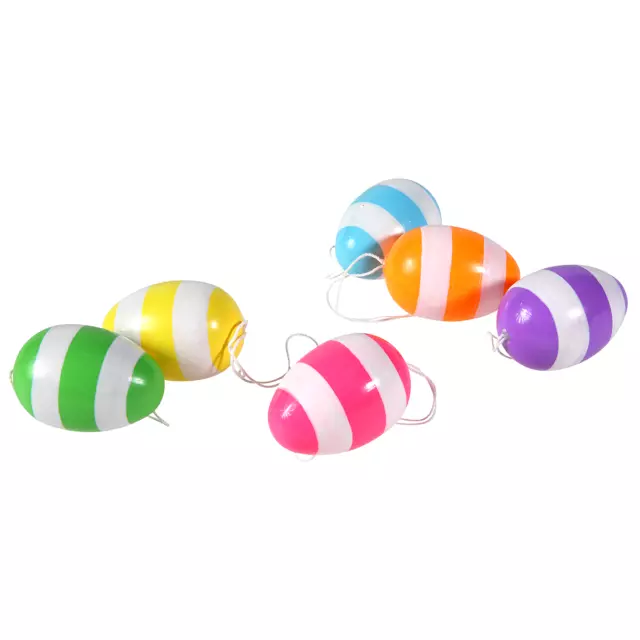 Deko-Ostereier Dummy Dekoeier Fake Plastik-Eier Osterdeko bunt gestreift 6 cm 2