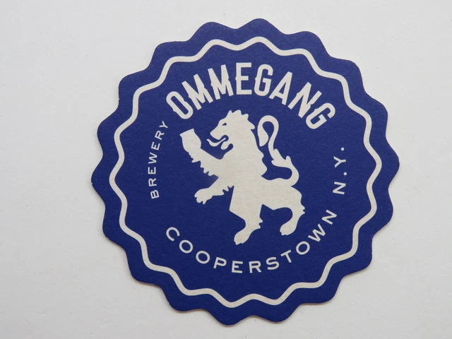 BEER Blue COASTER ~ OMMEGANG Brewery ~ Cooperstown, New York Belgian-styles Ales