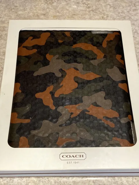 NEW COACH iPad 2 3 4  CAMO  Case Protective Shell / Skin Fatigue Orange MSP $128