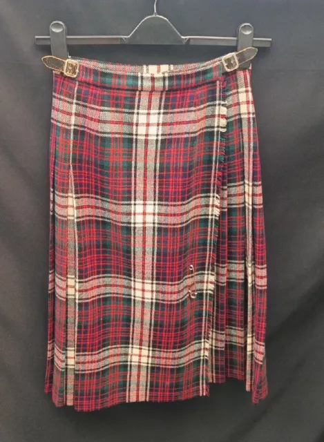 Gonna Kilt Vintage Retro San Michele 12 Lana Dettaglio Spilla di Sicurezza