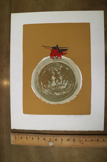Nissan Engel Pencil Signed Jewish Israeli Artist's Proof U.S. Quarter Lithograph Nissan Engel Pencil Signed Jewish Israeli Artist's Proof U.S. Quarter Lithograph