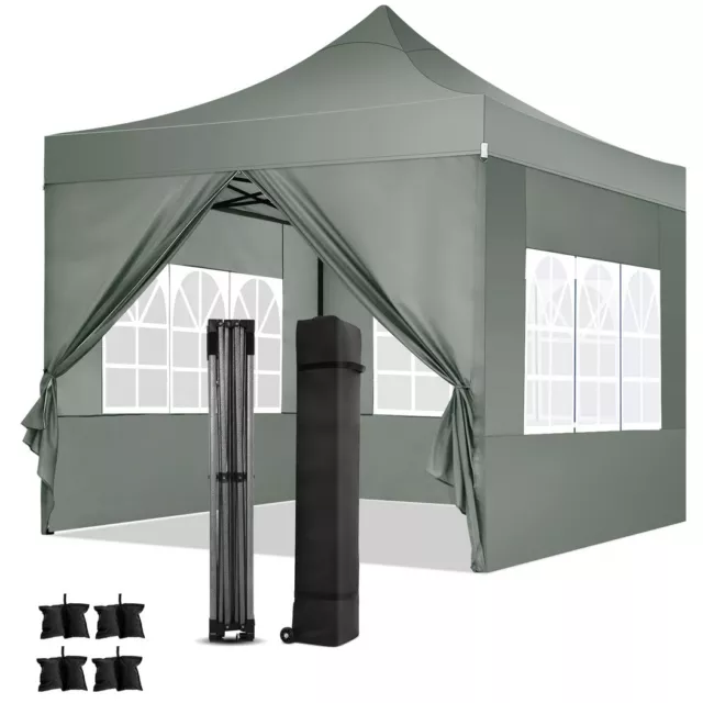 Pavillon 3x3m Faltpavillon Partyzelt Gartenzelt Wasserdicht 4 Sandsäcken Zelt