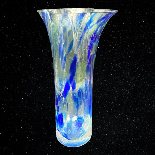 Vintage Sea Glass Bruck Kosta Sweden Vase Designed by Renate Stock 8”T 5.5”W 3