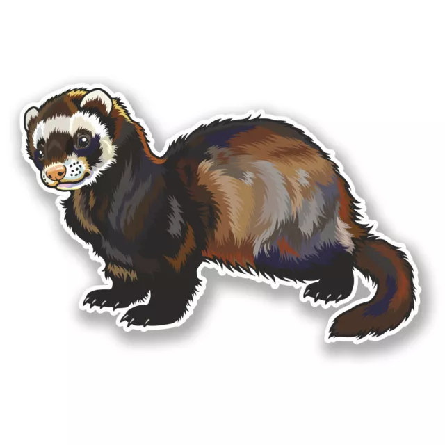 2 x 10cm Ferret Vinyl Decal Sticker Laptop Car Bike Animal Kids Fun Gift #5850