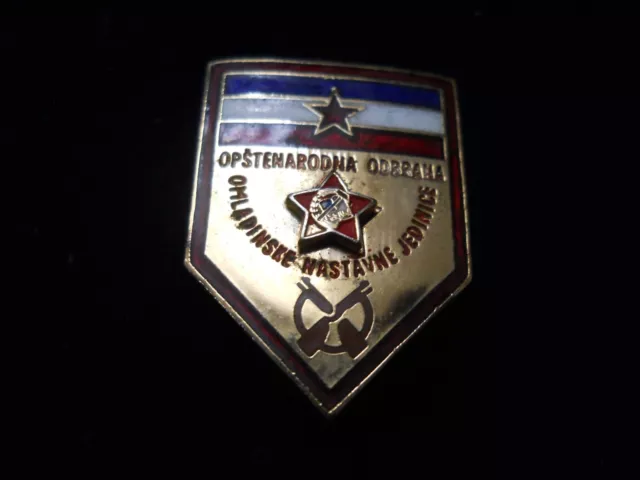 Öffentliche Verteidigung ONO Public Defense youth teaching unit Yugoslavia Badge