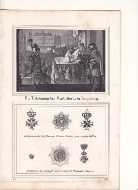 Die Belehnung des Kurfürsten Moritz (von Sachsen) in Augsburg , 1840