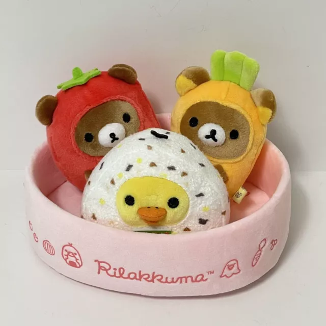 Rilakkuma Plush Kiiroitori Chairoikoguma Lunch Box BENTO Stuffed Toy Set San-X