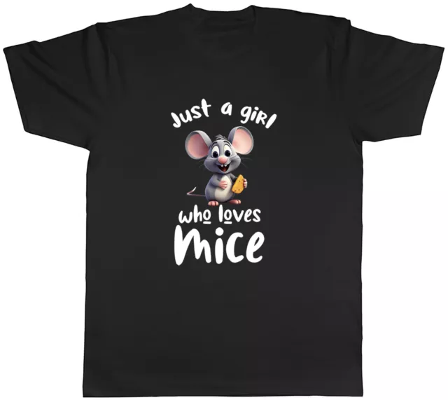 Herren-T-Shirt Just a Girl Who Loves Mäuse Maus Nagetier Ratte Geschenk