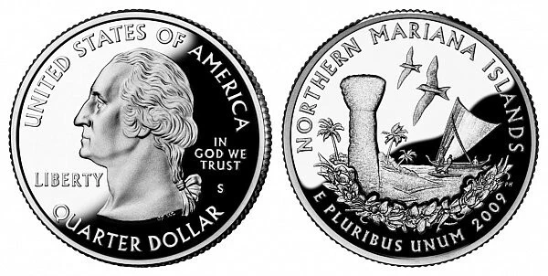 2009 S Proof Northern Marina Islands US Territories Quarter 90% Silver