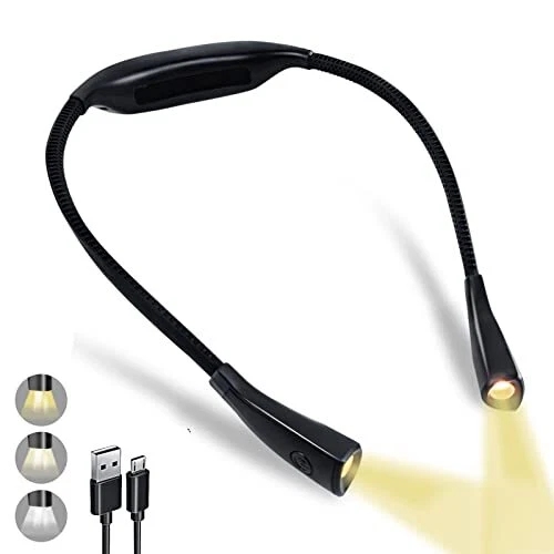 Neck Reading Light Book Night Light Hands Free Flexible Torch Lights for Reading
