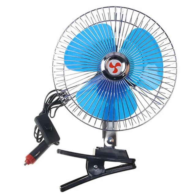 Car Cooling Fans with Clip Portable 8 Inch Rotatable with Cigarette Lighter Plug
