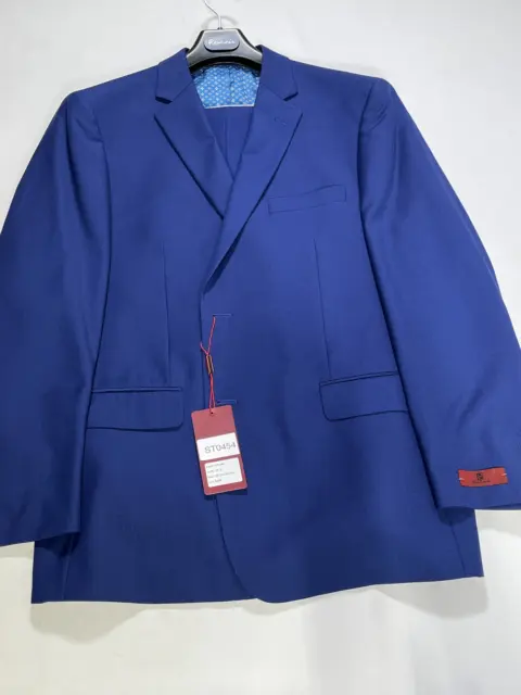 Mens Renoir Royal Blue Classic Fit Suit Size 44R NEW