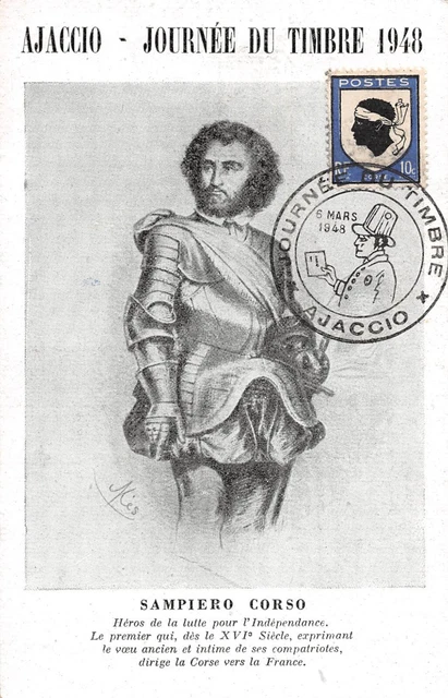 Card Maximum FDC France Ajaccio Day Of Stamp 1948 n2