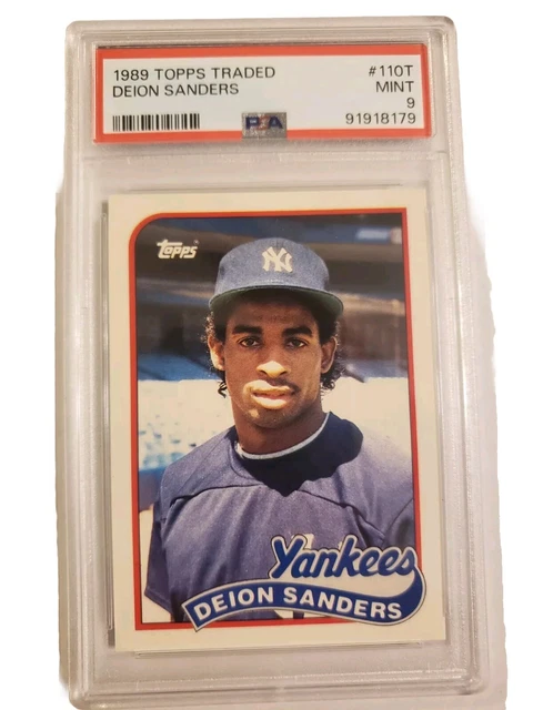 CARTA ROOKIE SCAMBIATA 1989 Topps Deion Sanders RC #110 PSA 9 IN ...