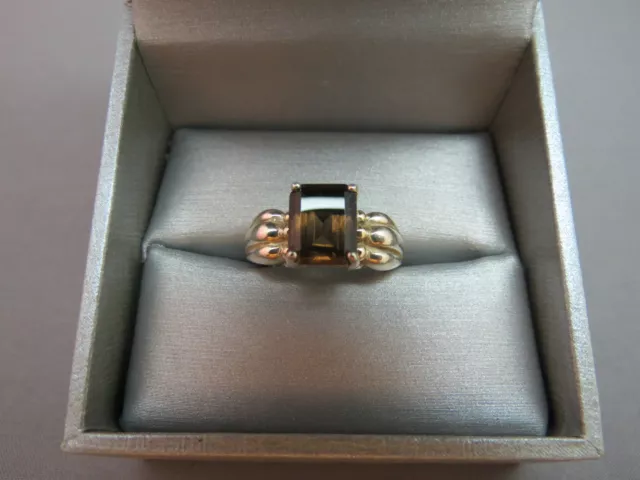 VTG AVON RING RJ 925 Sterling Silver Smokey Topaz Crystal Size 7 RJ Graziano 32.99 PicClick