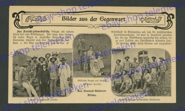 Schutztruppe DSWA Olt. Eugen Stuhlmann Missionar Carl Berger Gochas Buren 1905!!