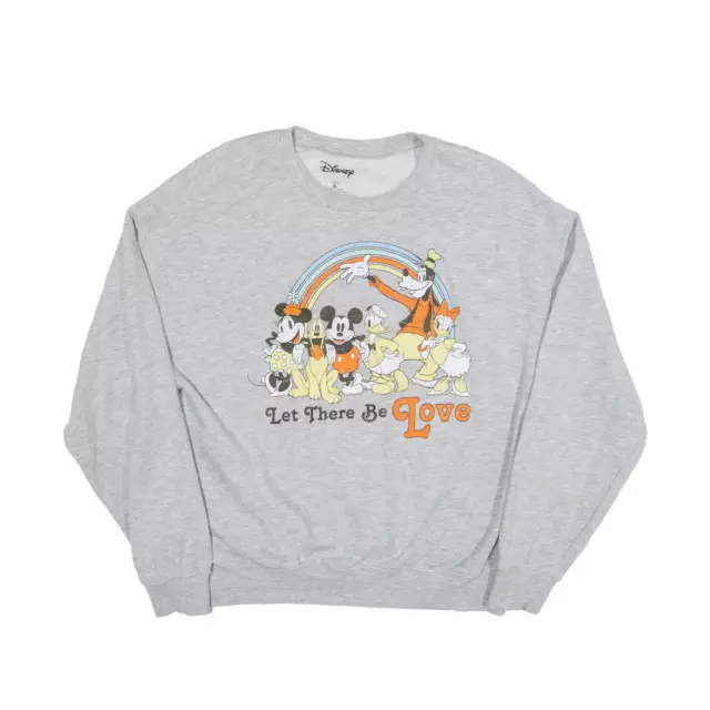 DISNEY Girls Mickey Goofy Sweatshirt Grey XL