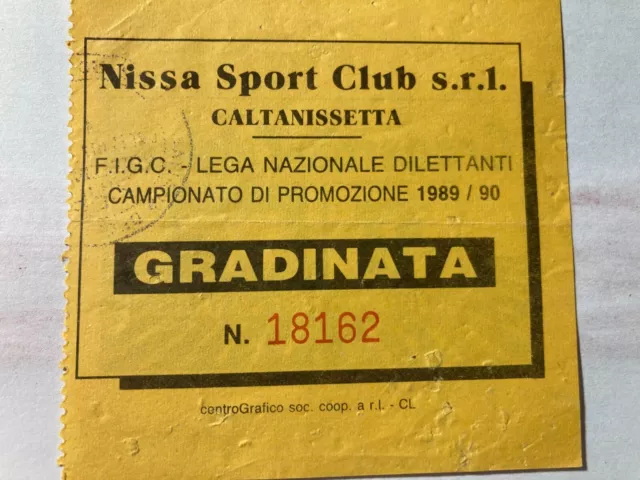 Biglietto Stadio Nissa sport Club Caltanissetta Campionato Promozione 1989-90
