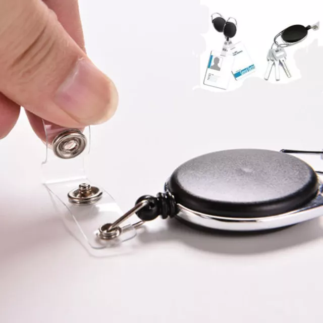 Safety Retractable Holder Badge Lanyard Reel Key Card New ID Name Tag Belt Clip