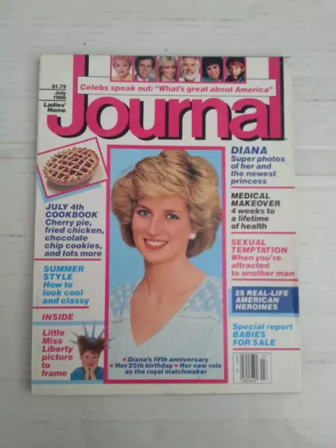 LADIES' HOME JOURNAL MAGAZINE July 1986 Princess Diana etc