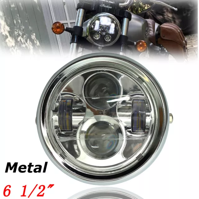 6.5'' 4000LM Moto Phare Projecteur LED Headlight Lamp Pour Harley Bobber Chopper