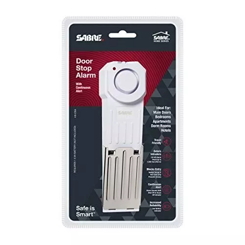 SABRE Home Series Door Stop Security Alarm 120 dB Siren HS-DSA for Hotel, Dorm