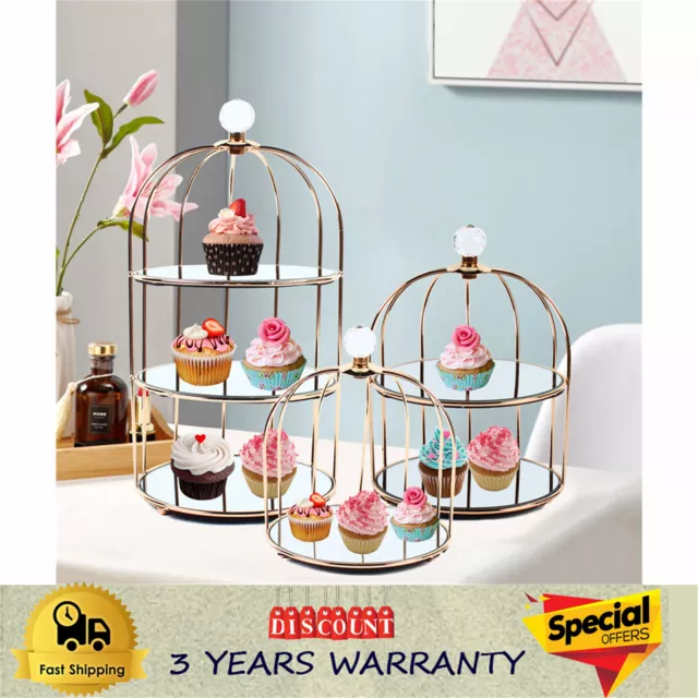 Bird Cage Desktop Perfume Organizer Holder Countertop Makeup Rack 1/2/3Tiers UK