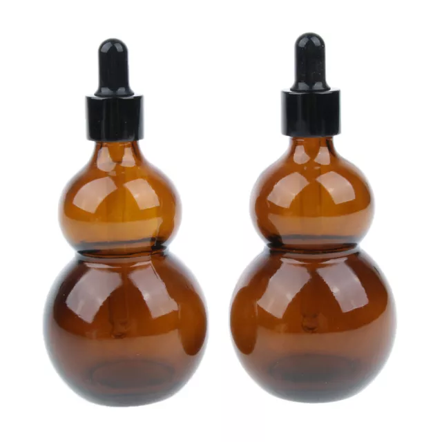 2PCS 50ml Empty Brown Glass Dropper Bottles with Pipette for Essential Oil