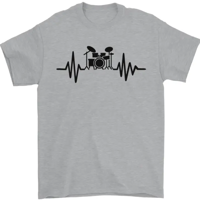 T-shirt da uomo batteria Pulse ECG batterista batteria 100% cotone