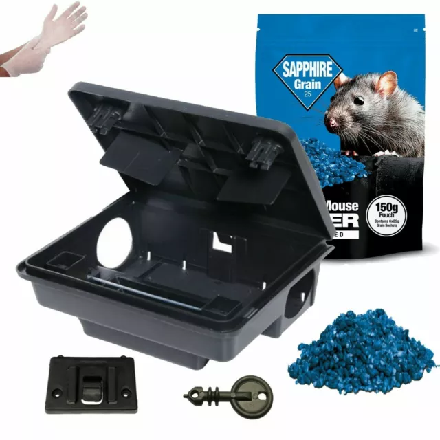 RODENT Poison BOX RAT-MOUSE STATION with or without Bait/Refill BAIT Killer Pack