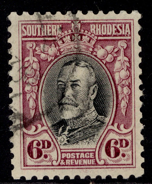 SOUTHERN RHODESIA GV SG20a, 6d black & magenta, FINE USED.