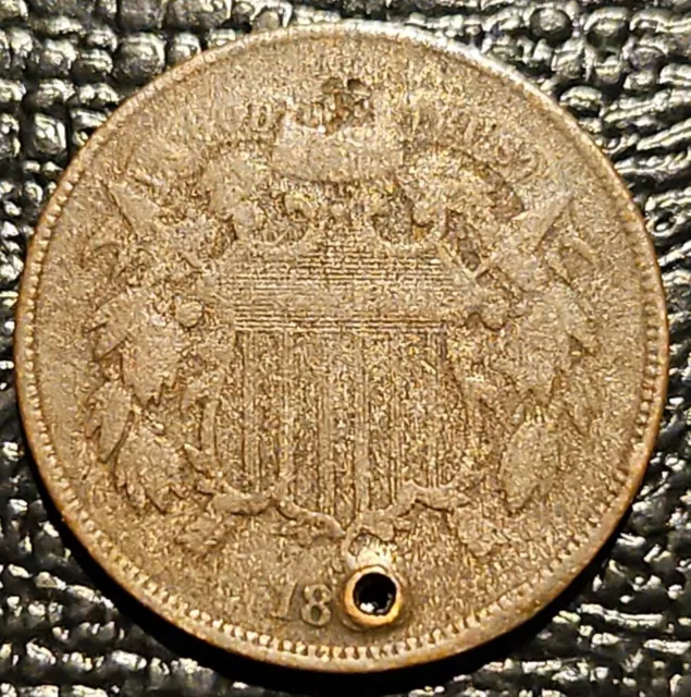 1866 Two Cent Piece 2C United States Type Coin Us Shield Wreath