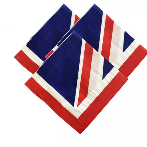 20pk Union Jack Paper Napkin British Royal Dinner Party Tableware Serviette UK