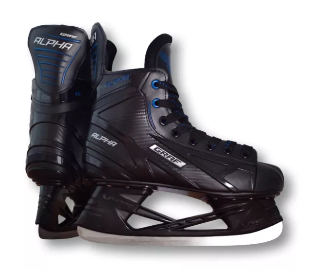 Patins à Glace Graf Alpha Junior Enfants Ice Patins Loisirs Hockey Noir/Bleu