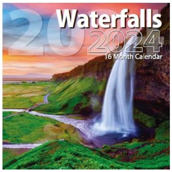 2024 WATERFALLS 16MONTH (Sept 23 through Dec 24) Full Size Wall