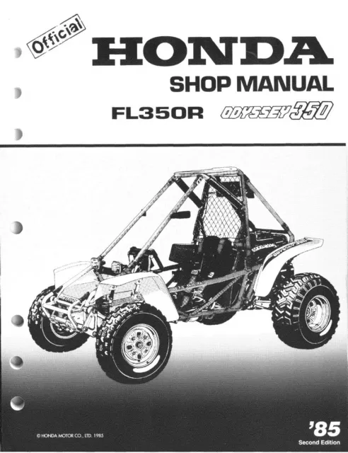 OEM 1985 Honda Odyssey FL350R Service Repair Shop manual  PRO-GRADE COMB BOUND