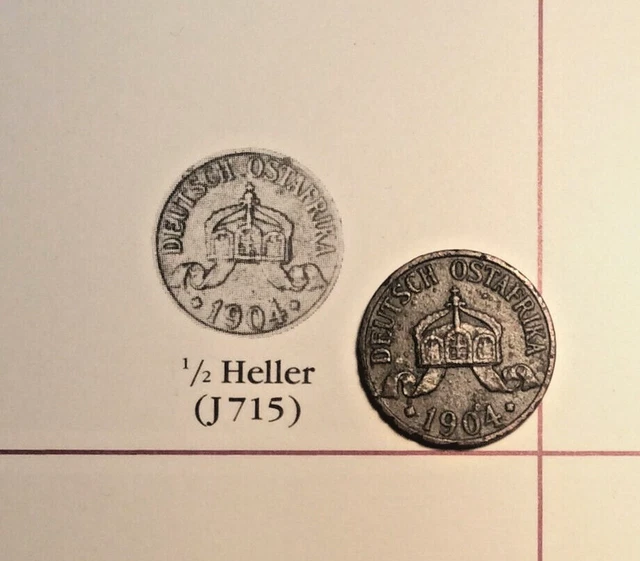 alte MÜNZE 1/2 Heller A 1904 Deutsch Ostafrika DOA J715 Kolonien Deutsches Reich