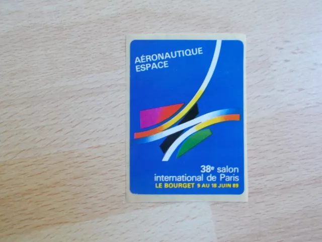 Petit autocollant AÉRONAUTIQUE ESPACE - SALON DE PARIS LE BOURGET 1989