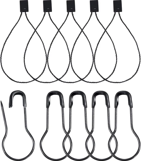 500 Pieces Hang Tag String 500 Pieces Black Pins 6.6 Inch Clothes Tags Plastic F