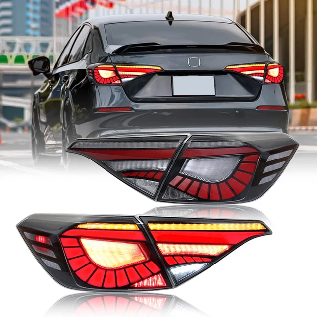 TAIL LIGHTS FOR 20222024 Honda Civic 11th Gen Sedan Red LED Rear Lamp