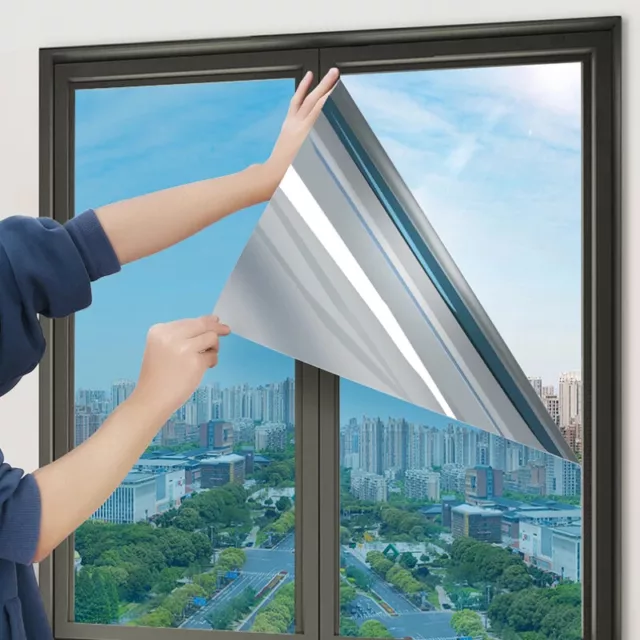 One-Way Mirror Window Film Privacy Tint Sun UV Reflective Heat Control for  House